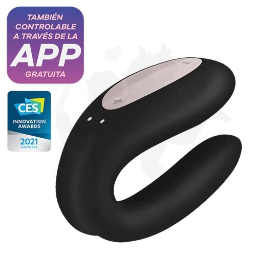 Double Joy Black estimulador para parejas con control via APP